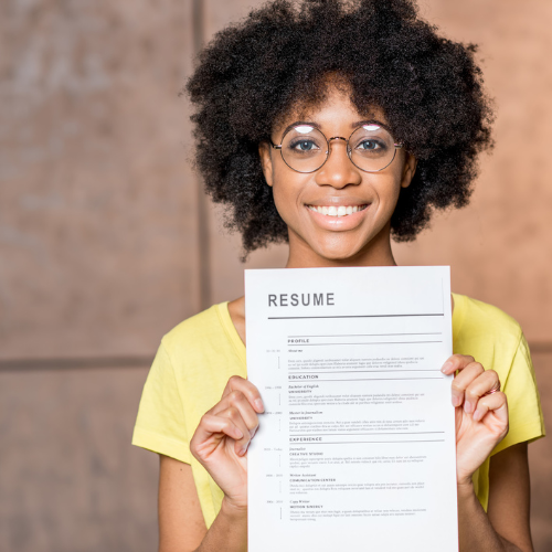 Girl with resume