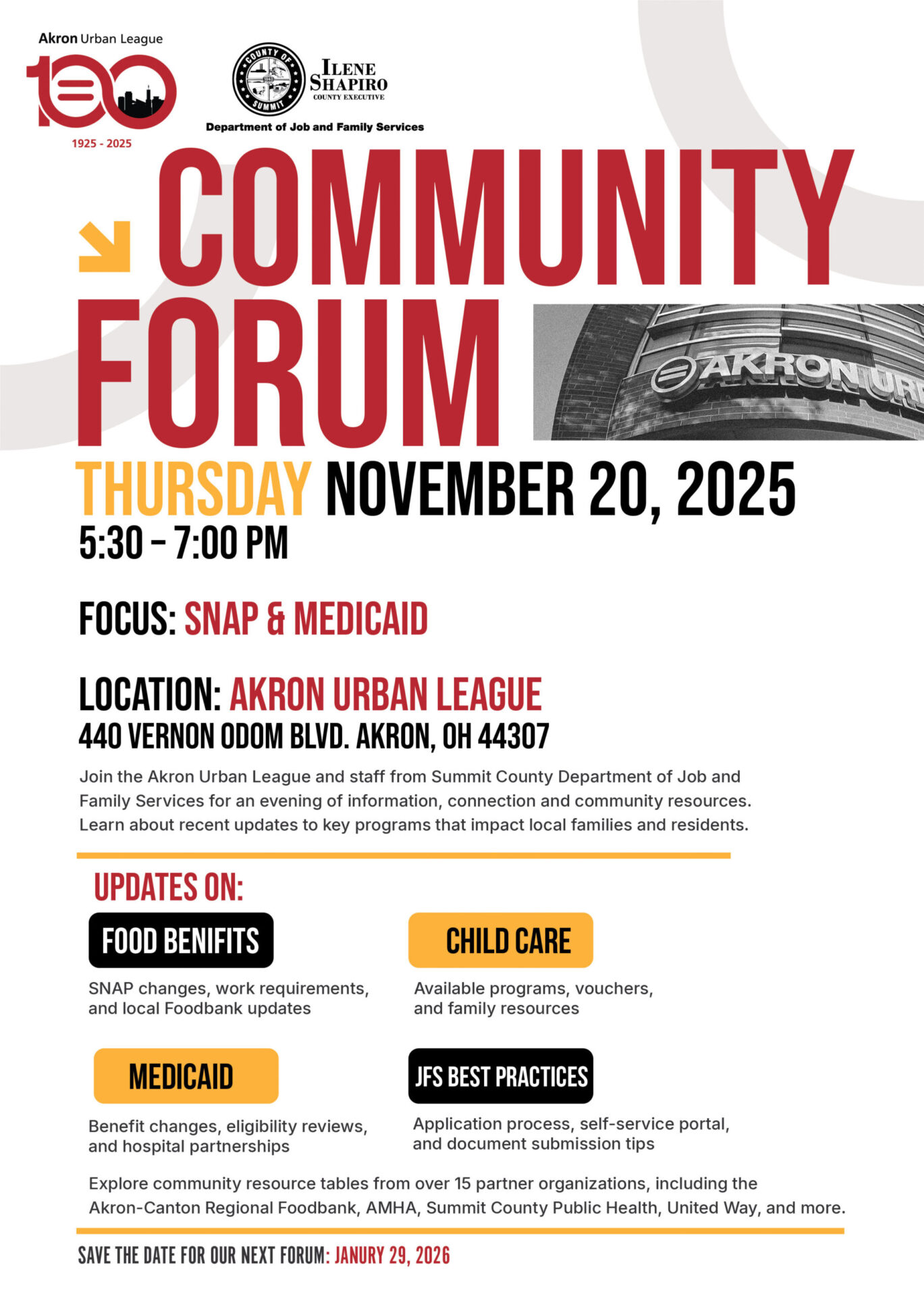 Community Forum — Akron Urban League banner